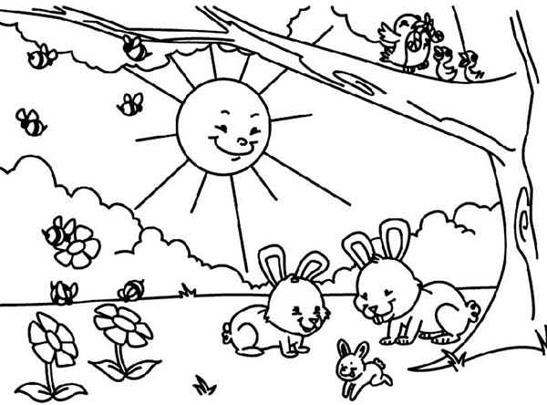 Coloring page: Spring season (Nature) #165080 - Free Printable Coloring Pages