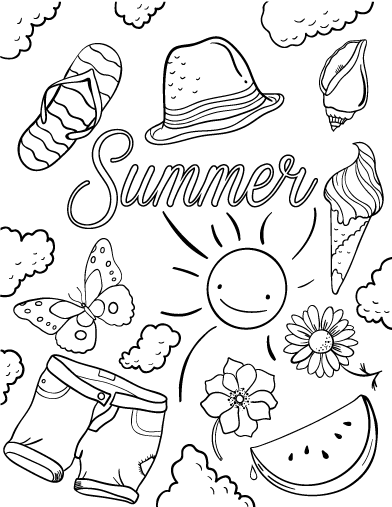 Coloring page: Summer season (Nature) #165122 - Free Printable Coloring Pages