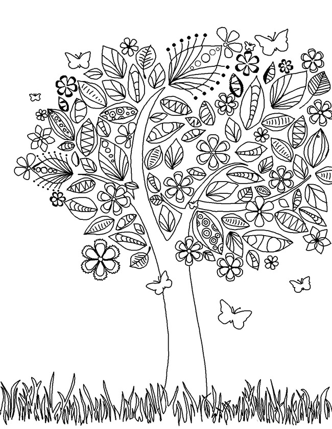 Download Tree 154734 Nature Printable Coloring Pages