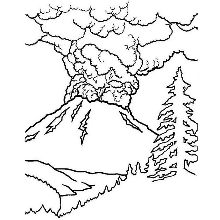 Coloring page: Volcano (Nature) #166570 - Free Printable Coloring Pages