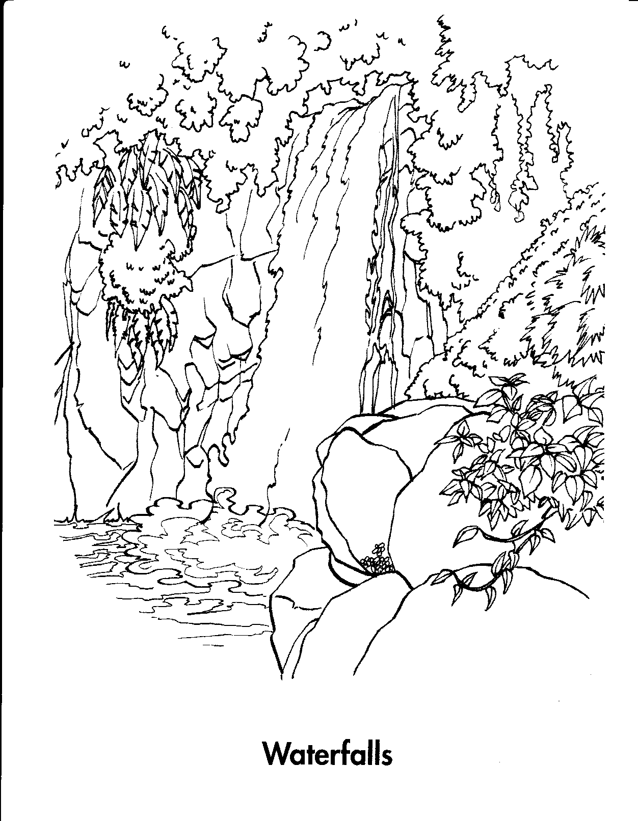 Coloring page: Waterfall (Nature) #159906 - Free Printable Coloring Pages