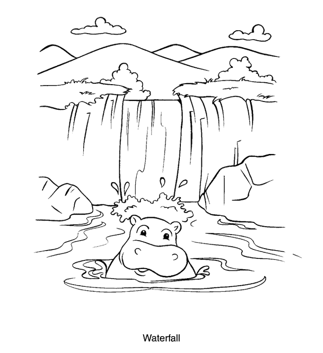 Coloring page: Waterfall (Nature) #159908 - Free Printable Coloring Pages