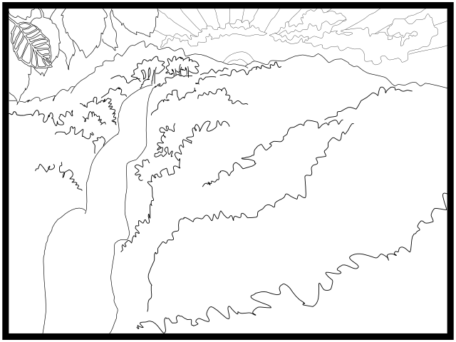 Coloring page: Waterfall (Nature) #159927 - Free Printable Coloring Pages