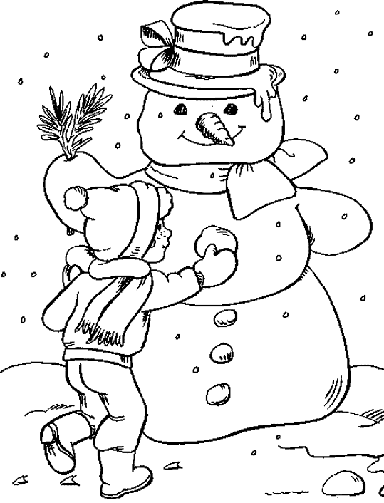 snowshoeing coloring pages
