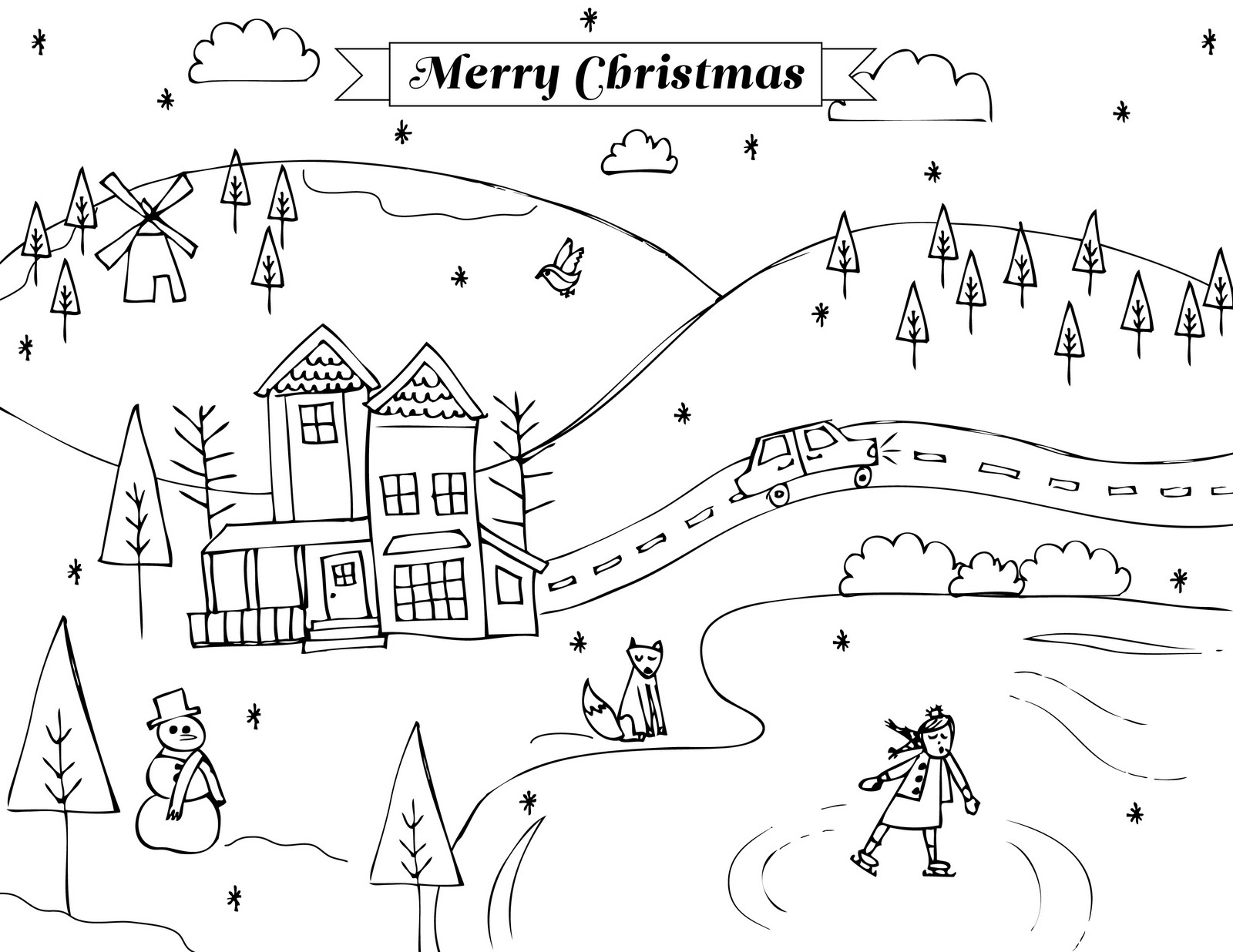 Coloring page: Winter season (Nature) #164459 - Free Printable Coloring Pages