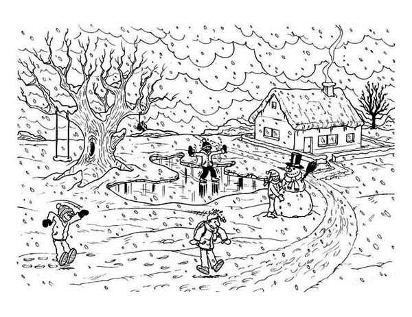 Coloring page: Winter season (Nature) #164683 - Free Printable Coloring Pages