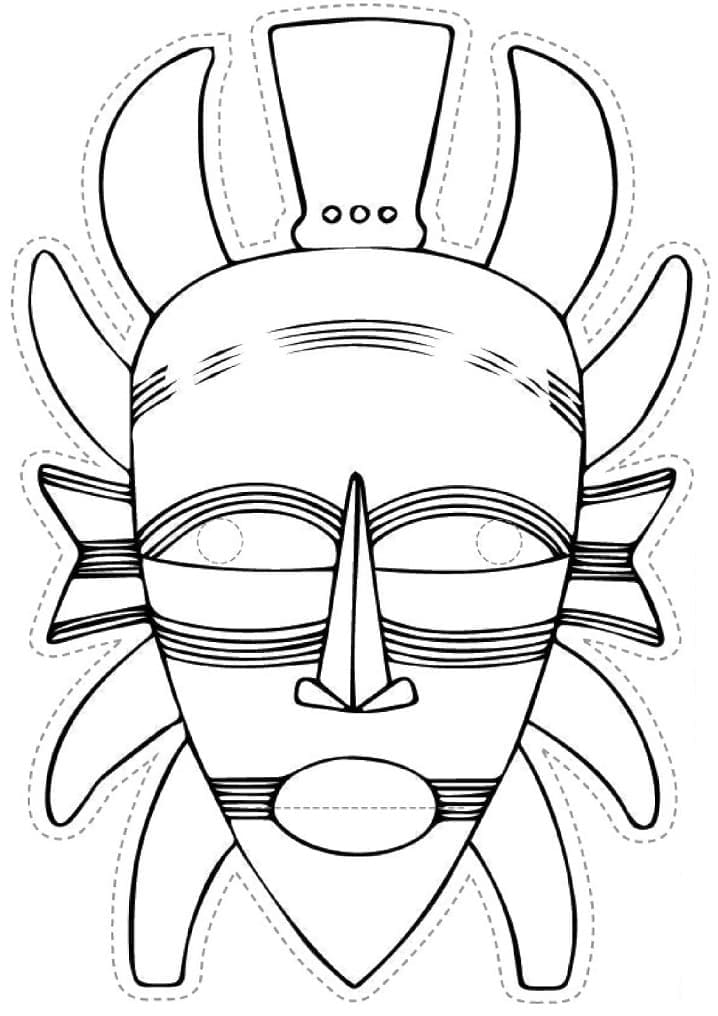 Free printable African Mask coloring page #219172 from Objects collection