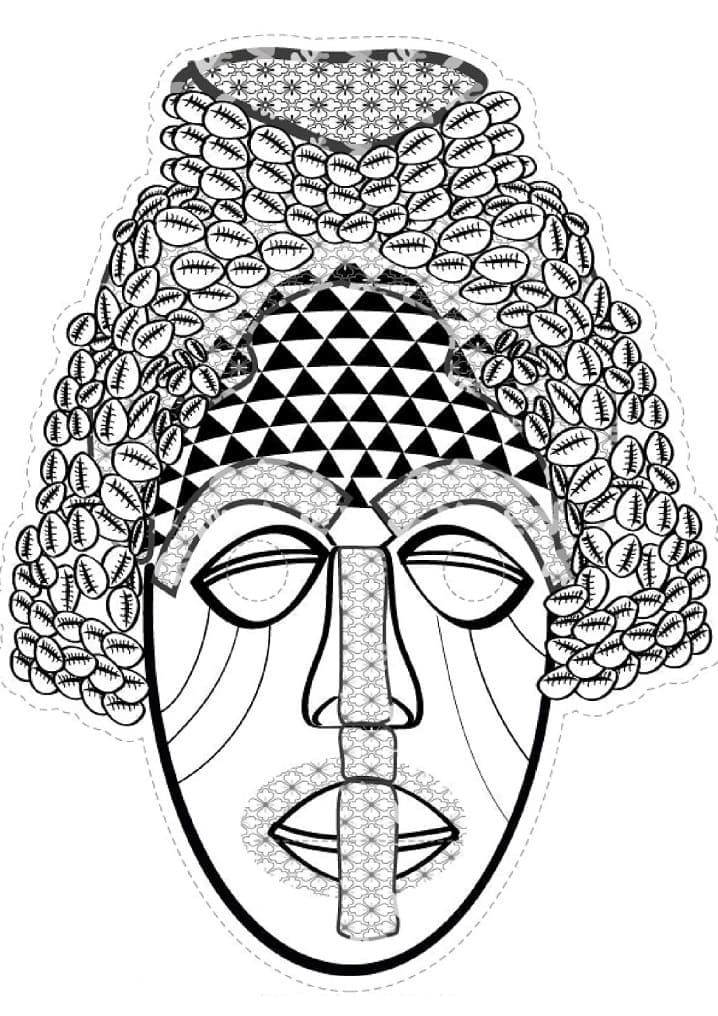 Free printable African Mask coloring page #219175 from Objects collection