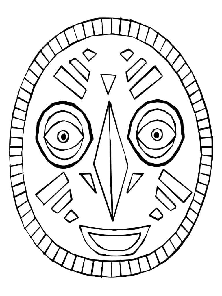 Free printable African Mask coloring page #219181 from Objects collection