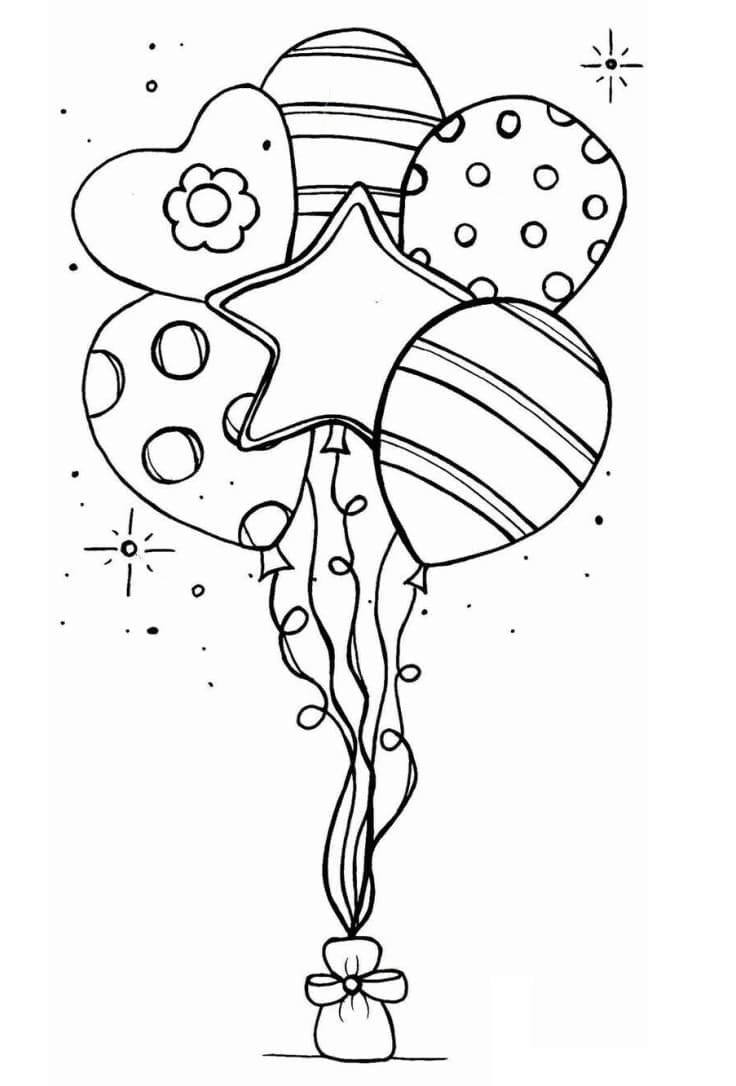 Free printable Balloon coloring page #184786 from Objects collection Free printable Balloon coloring page #184786 from Objects collection