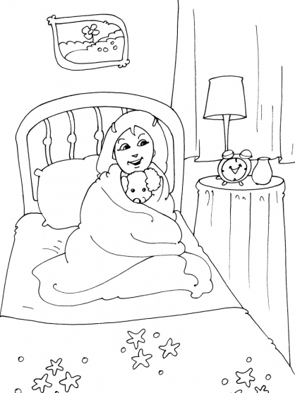 Coloring page: Bed (Objects) #167919 - Free Printable Coloring Pages