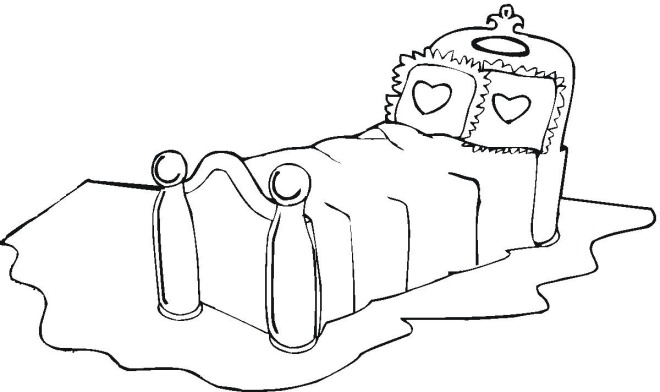 Coloring page: Bed (Objects) #168116 - Free Printable Coloring Pages