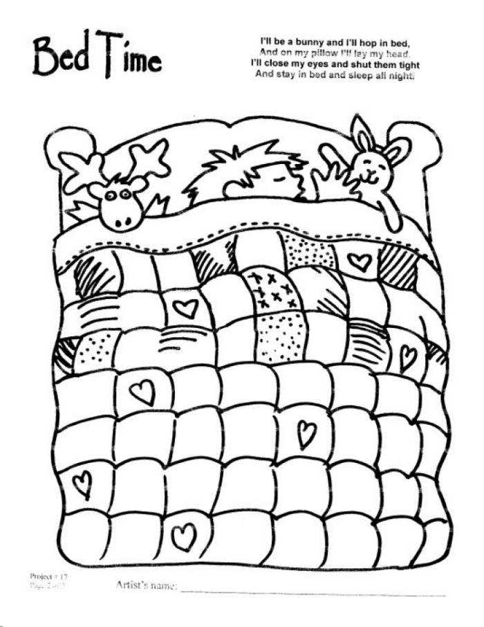 Coloring page: Bed (Objects) #168117 - Free Printable Coloring Pages