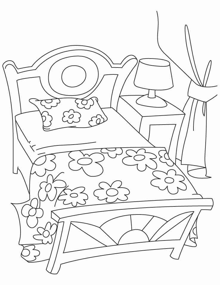 Coloring page: Bed (Objects) #168132 - Free Printable Coloring Pages