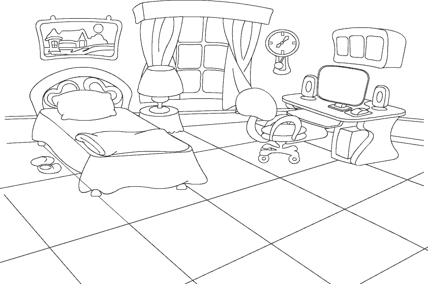Coloring page: Bed (Objects) #168140 - Free Printable Coloring Pages