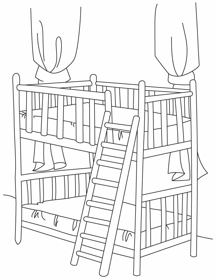 Coloring page: Bed (Objects) #168143 - Free Printable Coloring Pages