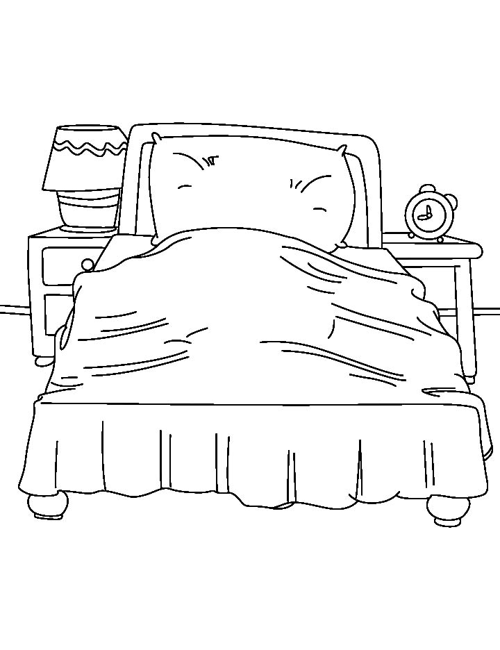 Coloring page: Bed (Objects) #168223 - Free Printable Coloring Pages