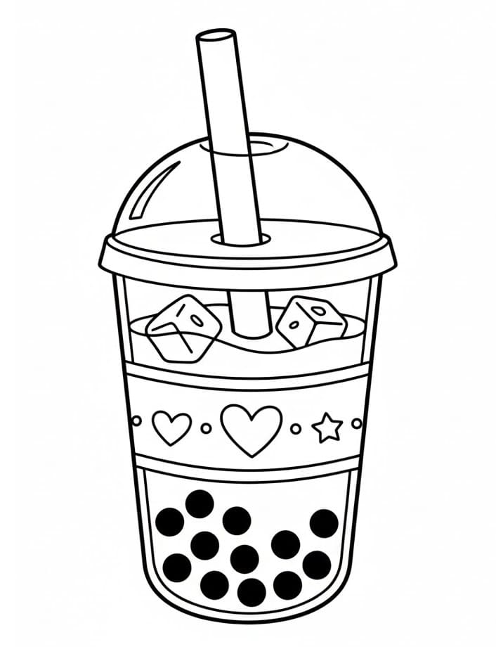 Free printable Bubble Tea coloring page #221520 from Objects collection