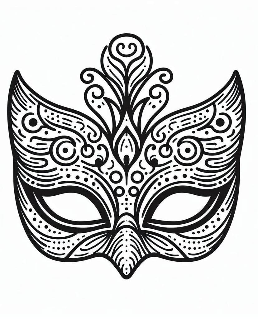 Free printable Carnival Mask coloring page #216552 from Objects collection