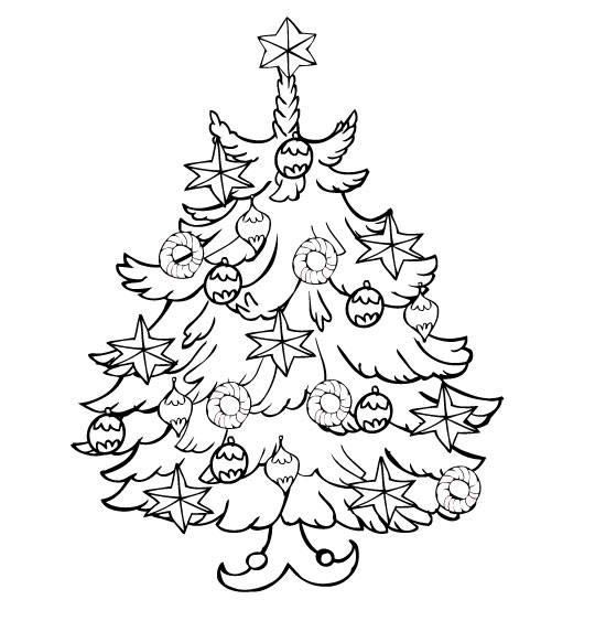 Coloring page: Christmas Tree (Objects) #167490 - Free Printable Coloring Pages