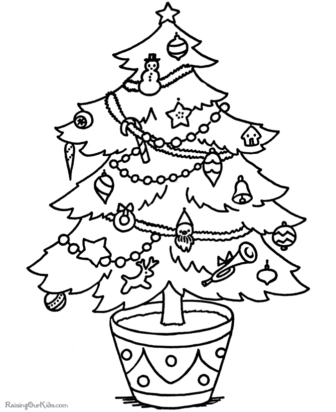 Coloring page: Christmas Tree (Objects) #167574 - Free Printable Coloring Pages