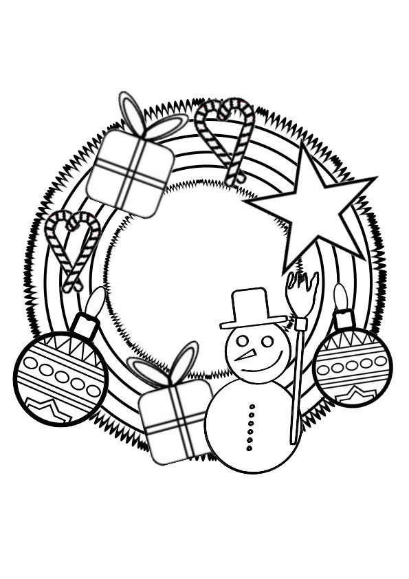 Coloring page: Christmas Wreath (Objects) #169338 - Free Printable Coloring Pages