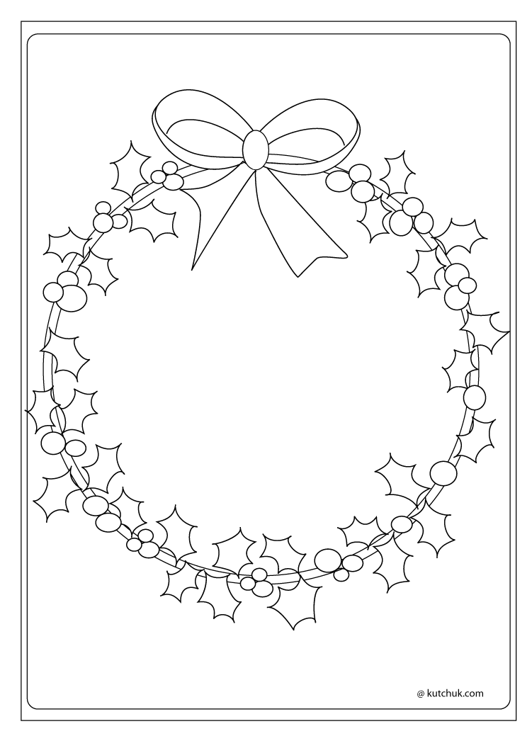 Coloring page: Christmas Wreath (Objects) #169343 - Free Printable Coloring Pages