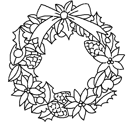 Coloring page: Christmas Wreath (Objects) #169347 - Free Printable Coloring Pages