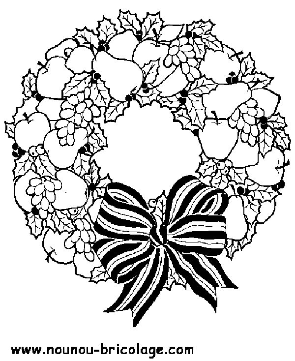 Coloring page: Christmas Wreath (Objects) #169373 - Free Printable Coloring Pages
