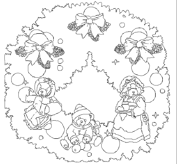 Coloring page: Christmas Wreath (Objects) #169375 - Free Printable Coloring Pages