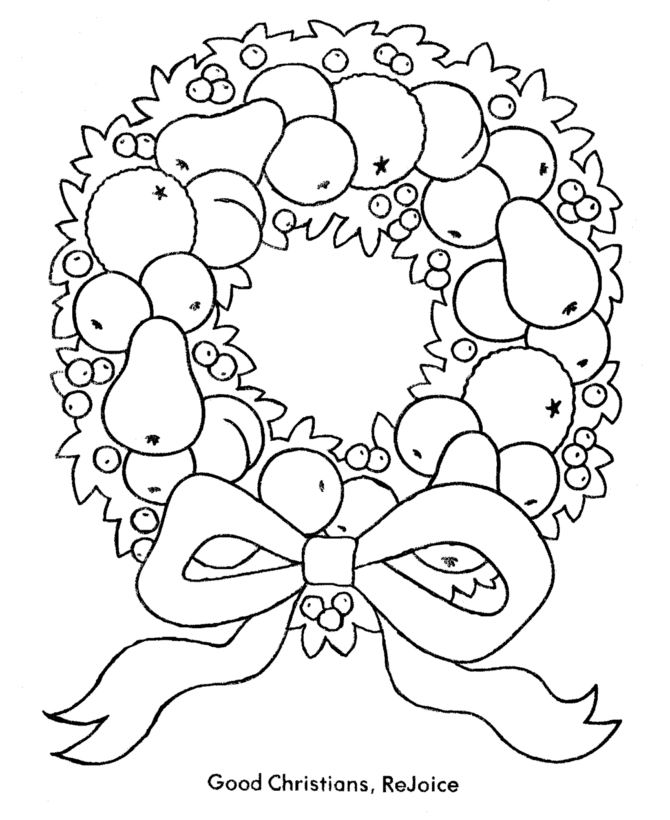 Coloring page: Christmas Wreath (Objects) #169377 - Free Printable Coloring Pages