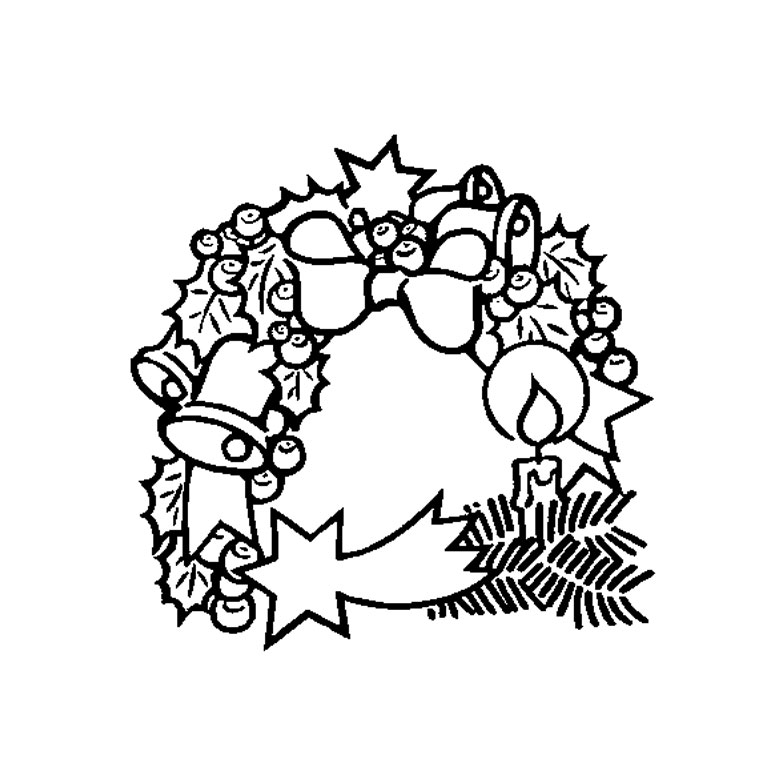 Coloring page: Christmas Wreath (Objects) #169383 - Free Printable Coloring Pages
