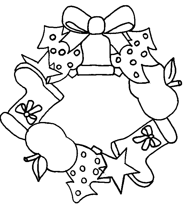 Coloring page: Christmas Wreath (Objects) #169387 - Free Printable Coloring Pages