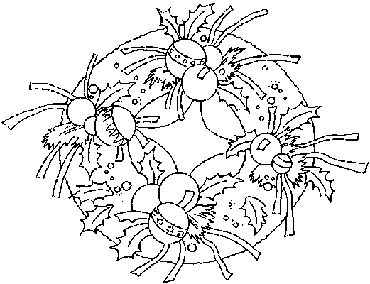 Coloring page: Christmas Wreath (Objects) #169390 - Free Printable Coloring Pages