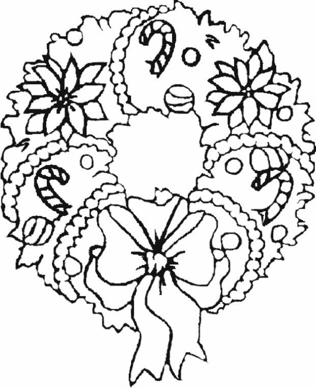 Coloring page: Christmas Wreath (Objects) #169432 - Free Printable Coloring Pages