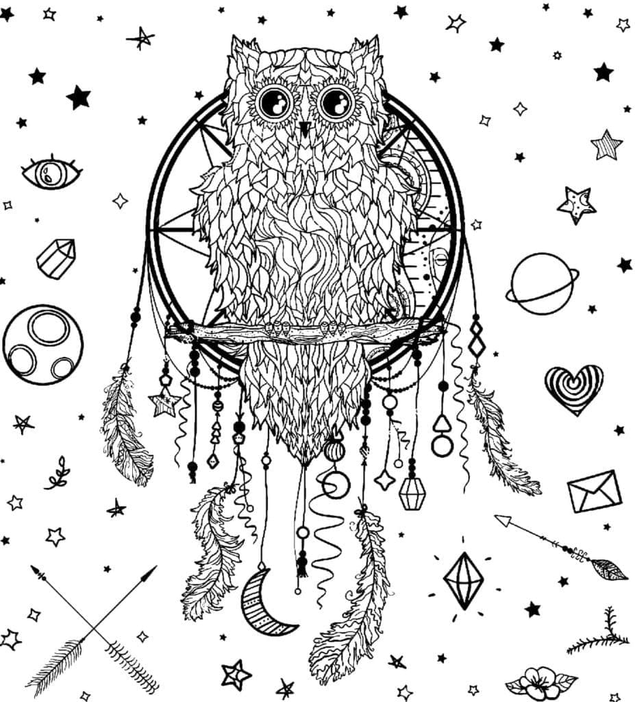 Free printable Dreamcatcher coloring page #207663 from Objects collection
