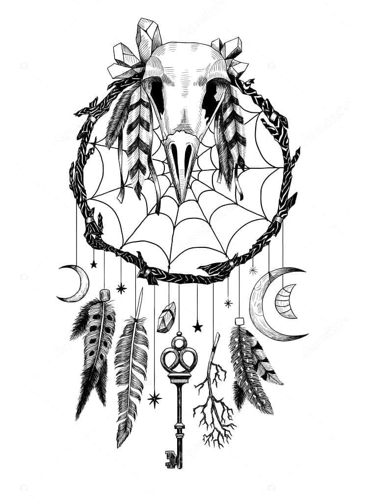 Free printable Dreamcatcher coloring page #207674 from Objects collection