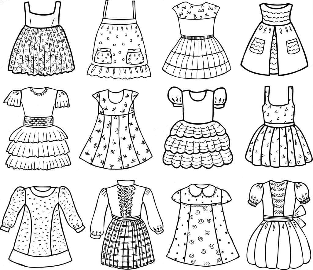 Free printable Dress coloring page #186183 from Objects collection