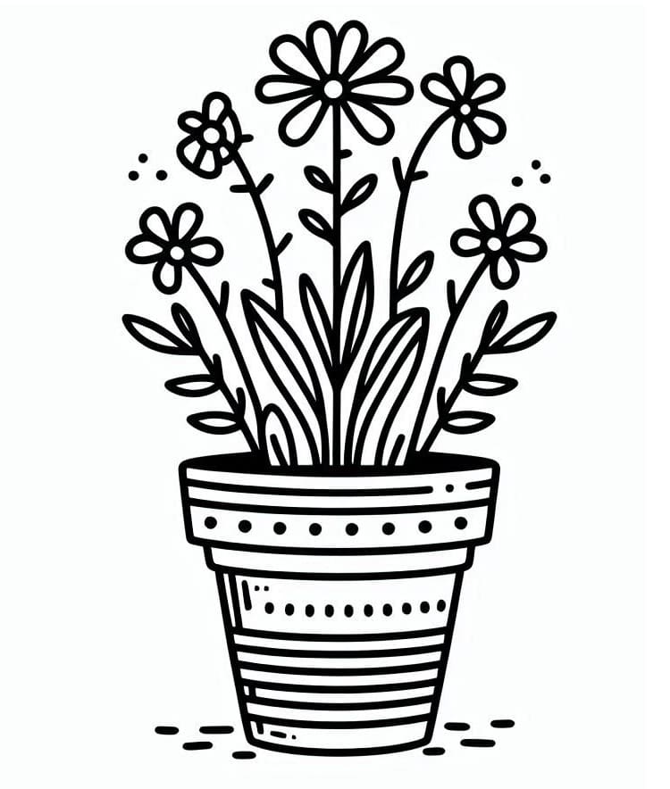 Free printable Flower Pot coloring page #221248 from Objects collection Free printable Flower Pot coloring page #221248 from Objects collection