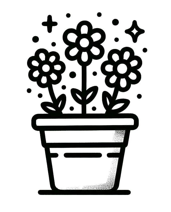 Free printable Flower Pot coloring page #221250 from Objects collection