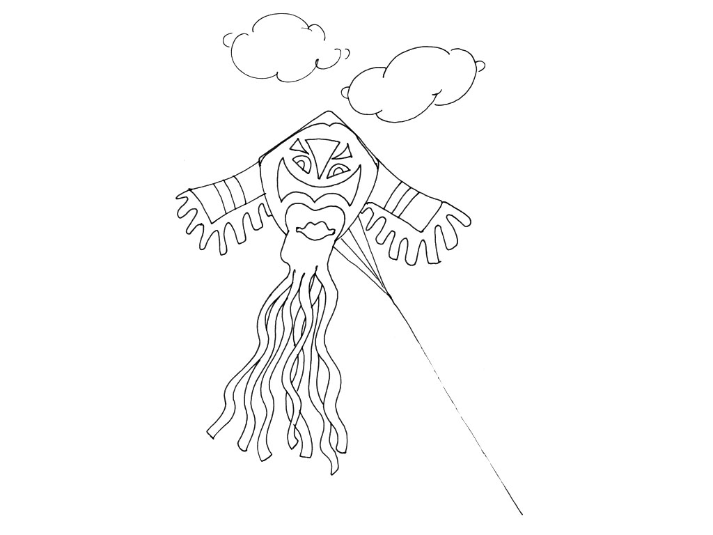 Coloring page: Kite (Objects) #168301 - Free Printable Coloring Pages