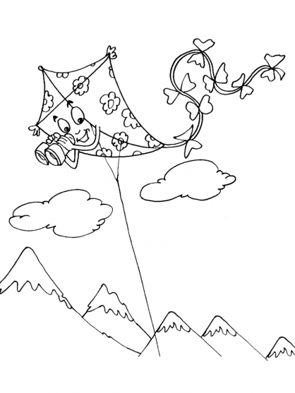 Coloring page: Kite (Objects) #168305 - Free Printable Coloring Pages