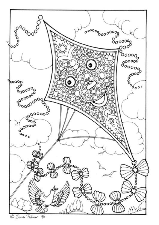 Coloring page: Kite (Objects) #168314 - Free Printable Coloring Pages