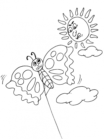 Coloring page: Kite (Objects) #168322 - Free Printable Coloring Pages
