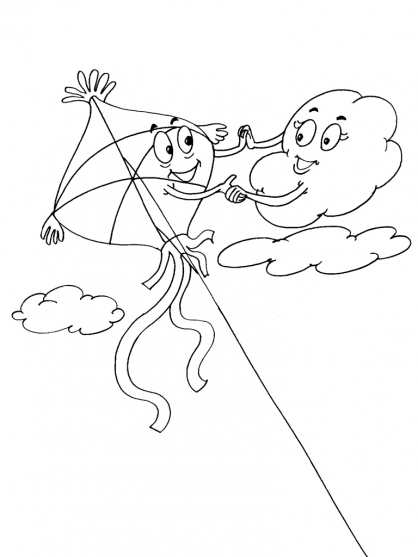 Coloring page: Kite (Objects) #168323 - Free Printable Coloring Pages
