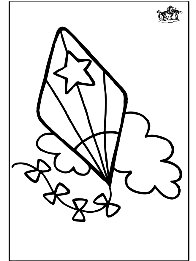 Coloring page: Kite (Objects) #168344 - Free Printable Coloring Pages