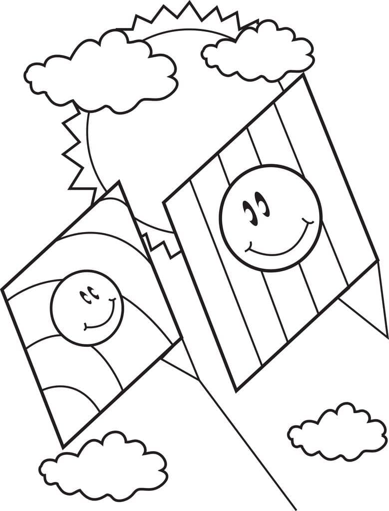 Free printable Kite coloring page #207251 from Objects collection Free printable Kite coloring page #207251 from Objects collection