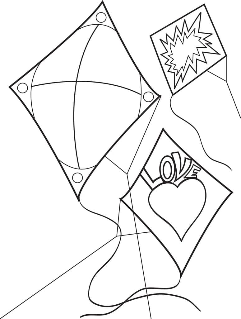 Free printable Kite coloring page #207283 from Objects collection