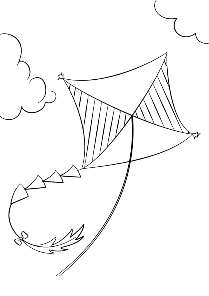 Free printable Kite coloring page #207288 from Objects collection Free printable Kite coloring page #207288 from Objects collection