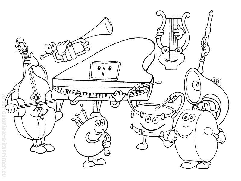 Drawing Musical instruments #167115 (Objects) – Printable coloring pages